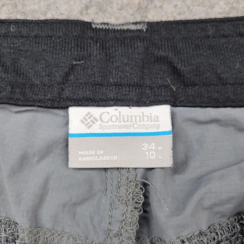 Columbia Shorts Mens 34 Gray Quick Dry Belted Cargo Hiking Zip Pocket Lined - Picture 2 of 7